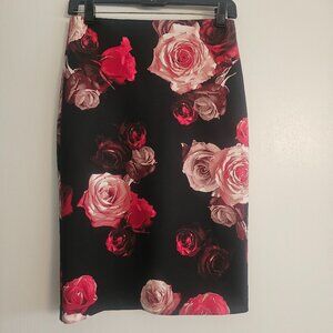 Black floral skirt